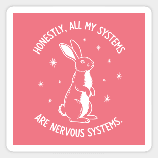 Nervous Bunny Humor Sticker